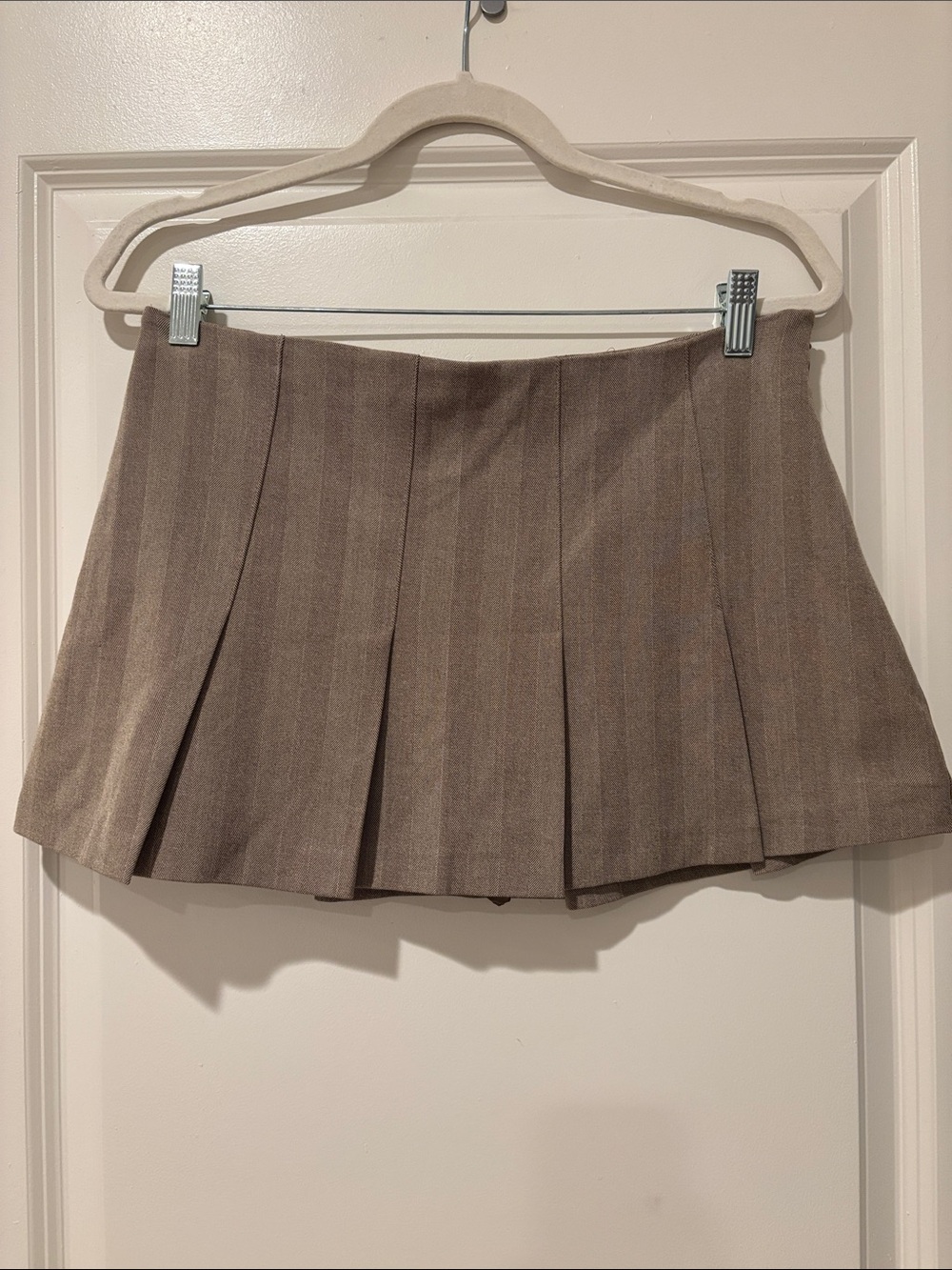 Abercrombie Brown Pleated A-Line Mini Skort